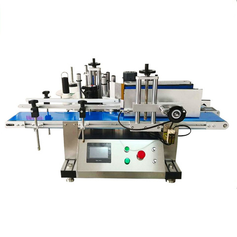 Kahepoolse sildistamise masina lame ruudukujuline ümmargune pudel / kleebise sildistamise pakkimine, täitmise korkimise masina etikettide tootja 